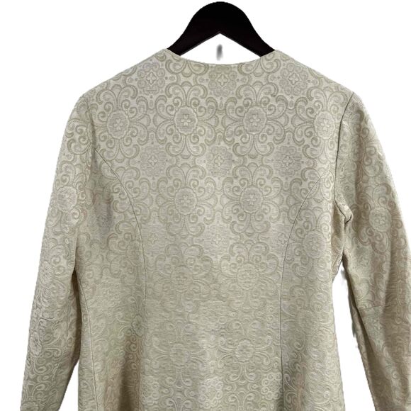 Vintage Cream Brocade Midi Evening Overcoat Womens Med / Large (estimated) - Picture 7 of 9